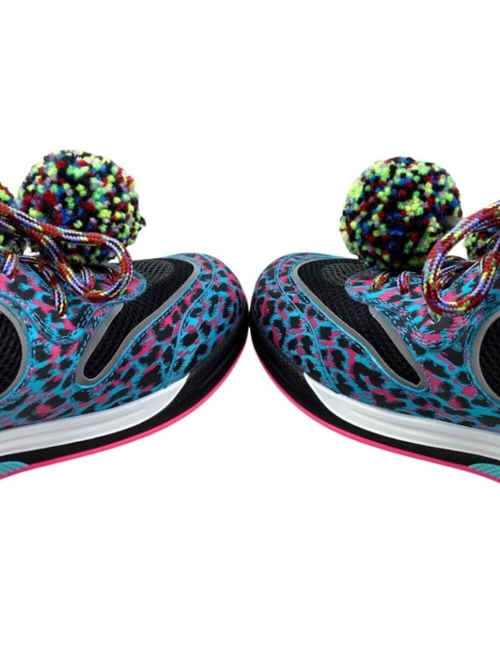 Gucci Sneakers Ultra Space 9 Sizes Logo Leopard Print Multicolor Blue - Picture 7 of 10